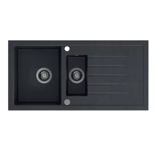 STEINER Zlewozmywak granitowy 1,5 komory czarny BRUCE 156 HCQB9950CZK - Zlewozmywaki - miniaturka - grafika 1