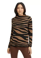 Swetry damskie - Cartoon Sweter damski 5350/7072, czarny/brązowy, 42 (DE), czarny/brązowy, 42 - miniaturka - grafika 1