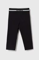 Spodnie i spodenki dla dziewczynek - Pinko Up legginsy dziecięce kolor czarny gładkie - miniaturka - grafika 1