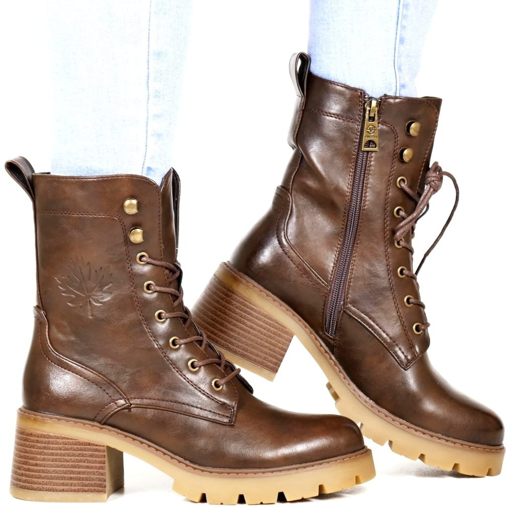 DAMSKIE BOTKI NA OBCASIE WORKERY VINCEZA 89136 BRĄZOWE