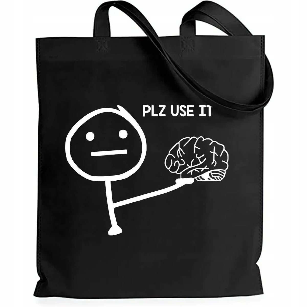 Torba EKO Czarna Bawełniana PLZ USE IT Shopper Młodzieżowe Piękne Wzory