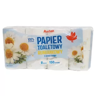 Auchan - Papier toaletowy rumiankowy 3 warstwowy - Papier toaletowy - miniaturka - grafika 1