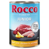 Mokra karma dla psów - Megapakiet Rocco Junior, 24 x 400 g - Wołowina i kurczak z ziemniakami - miniaturka - grafika 1