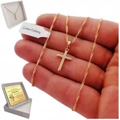 Biżuteria dla dzieci - ZŁOTY ŁAŃCUSZEK KOMUNIJNY DLA DZIEWCZYNKI GRAWER - miniaturka - grafika 1