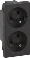 Gniazdka elektryczne - Kontakt Simon Kontakt_Simon Gniazdo podwójne S500 z uziemieniem 2x230V 16A bez sygnalizacji nożowe szary grafit 50000468-038 - miniaturka - grafika 1