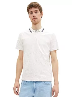 TOM TAILOR Męska koszulka polo 1036441, 31835-White Broken Structure Design, XXL, 31835 - White Broken Structure Design, XXL - Koszulki męskie - miniaturka - grafika 1