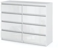 Szafki RTV - Komoda 8 Szuflad Biały Połysk 120cm Hugo Nowoczesna Szafka Rtv Do Sypialni - miniaturka - grafika 1