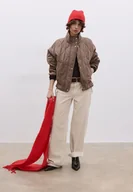 Kurtki damskie - Stradivarius Pikowana kurtka Brązowy L - miniaturka - grafika 1