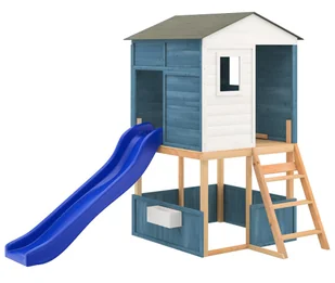 Drewniany domek ogrodowy dla dzieci ze zjeżdżalnią N2-P79 - Place zabaw Drewniany domek ogrodowy dla dzieci ze zjeżdżalnią N2-P79 - Place zabaw - miniaturka - grafika 1