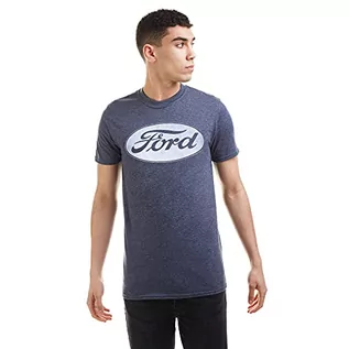 Koszulki męskie - Koszulka męska z logo Ford, Niebieski (Heather Navy Hny), L - grafika 1