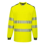 Odzież robocza - PORTWEST T185 T-SHIRT OSTRZEGAWCZY PW3 Z DŁUGIM RĘKAWEM; ŻÓŁTY/GRANATOWY - miniaturka - grafika 1