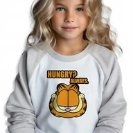 Moda i Uroda OUTLET - Piżama Dziecięca Szara Długi Rękaw KOT GARFIELD HUNGRY? ALWAYS Wz - 116 cm - miniaturka - grafika 1