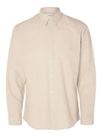 Koszule męskie - camicie uomo selected 16079056 linen shirt pure cashmere - miniaturka - grafika 1