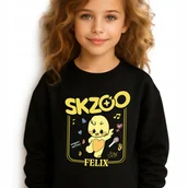 Bluzy dla dziewczynek - Bluza Dziecięca Czarna SKZOO FELIX Prezent Muzyka Zespół KPOP Wz - 104 cm - miniaturka - grafika 1