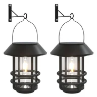 Lampy ogrodowe - vidaXL Ogrodowe kinkiety solarne, 2 szt., białe - miniaturka - grafika 1