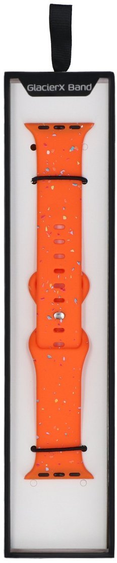 GlacierX pasek do smartwatcha Silicone Pin&Loop Band Coral Sprinkle do Apple Watch 38/40/41mm Koralowy Pomarańczowy