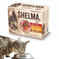 Mokra karma dla kotów - Zestaw mokrej karmy dla kota, mix 4 smaków Shelma 12x 85 g - miniaturka - grafika 1