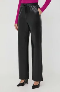 Patrizia Pepe spodnie damskie kolor czarny szerokie high waist - Spodnie damskie - miniaturka - grafika 1
