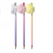 Ołówki - INTER OŁÓWEK DREWNIANY Z ZAWIESZKĄ POMPON X 3 - miniaturka - grafika 1