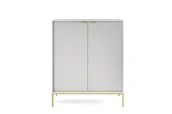 Komody - Komoda Delicious wysoka ryflowana szara złote nogi - miniaturka - grafika 1