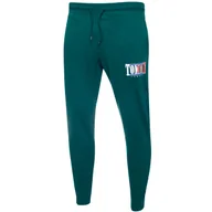 Spodnie męskie - Tommy Hilfiger Męskie Spodnie Dresowe Tjm Slim Essential Graphic Pant Zielone Dm0Dm15031 L6O M - miniaturka - grafika 1