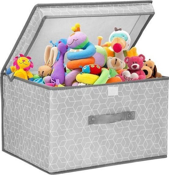 Springos Składany pojemnik na zabawki 25x40x30 cm ogranizer do przechowywania szary UNIWERSALNY