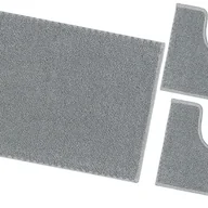 Dywaniki łazienkowe - Dywanik łazienkowy Zestaw 3 sztuk Czysta Bawełna Miękki Nadaje się do prania 100% Wyprodukowano We Włoszech Szary - miniaturka - grafika 1