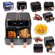 Frytkownice - TEMU DUŻA FRYTKOWNICA BEZTŁUSZCZOWA AIR FRYER 2x 4L 2500W NA DWA KOSZE 8L CZARNA - miniaturka - grafika 1