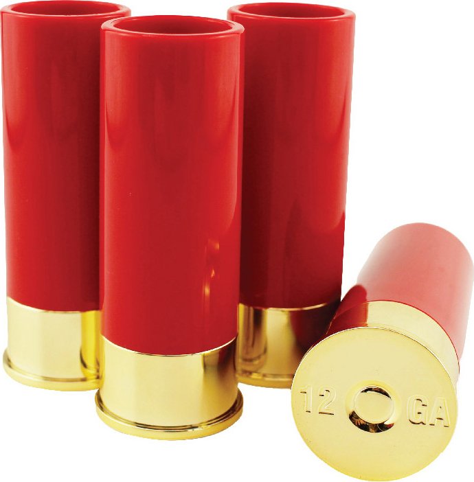 Kieliszki czerwone w kształcie łusek do strzelby II