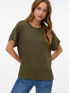 Vero Moda Koszulka w kolorze khaki - Koszulki i topy damskie - miniaturka - grafika 1