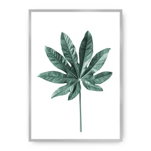 Dekoria Dekoria Plakat Leaf Emerald Green 21 x 30 cm Ramka Srebrna 218B-000-01 - Plakaty - miniaturka - grafika 1