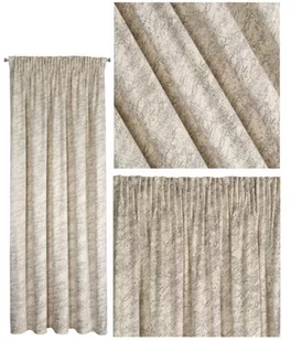 Eurofirany Zasłona Riva kremowa 140 x 270 cm na taśmie - Zasłony - miniaturka - grafika 1