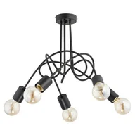 Lampy sufitowe - Alfa Lampa wisząca zwis Tango 5x60W E27 czarna 23175 - miniaturka - grafika 1