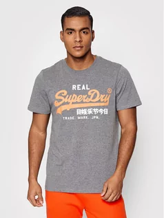 Koszulki męskie - Superdry T-Shirt Cl Ac Tee M1011342A Szary Regular Fit - grafika 1