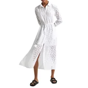 Sukienki - Sukienka damska Pepe Jeans Ethek koszulowa biała ażurowa-XS - miniaturka - grafika 1