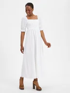 Sukienki - Noisy May Sukienka damska - NMSommer Kobiety Bawełna biały jednolity, S - miniaturka - grafika 1