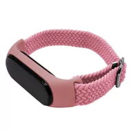 Akcesoria do smartwatchy - PASEK, OPASKA MATERIAŁOWA Z ZAPIĘCIEM do XIAOMI MI BAND 3/4/5/6 (jasnoróżowy) - miniaturka - grafika 1