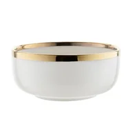 Miski i półmiski - Salaterka Berlotti 15 cm ze złotą obwódką biały - miniaturka - grafika 1