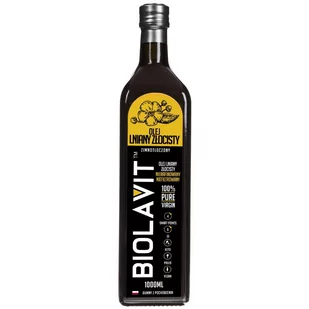 Biolavit Olej lniany złocisty zimnotłoczony - 1000 ml - Zdrowa żywność - miniaturka - grafika 1