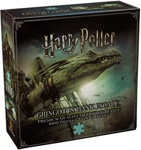 The Noble Collection 1,000 piece jigsaw of Harry, Hermione's and Ron's dramatic escape from the Gringott's Bank on the back of the Ukranian Ironbelly dragon. Measuring 34"""""""""""""""" X 13"""""""""""""""" when assembled. - Puzzle - miniaturka - grafika 2