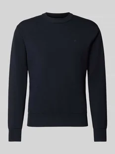 Sweter z dzianiny z wyhaftowanym logo - Swetry męskie - miniaturka - grafika 1