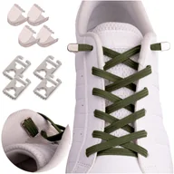 Akcesoria obuwnicze - Sznurówki SULPO bez wiązania zielone khaki - miniaturka - grafika 1