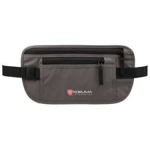 Dyskretna saszetka turystyczna na biodro z ochroną RFID (Ciemny szary) - Nerki - miniaturka - grafika 1