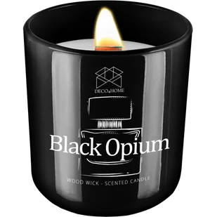 Deco4Home Świeca Zapachowa "Black Opium" Drewniany Knot Naturalna - Świece - miniaturka - grafika 1