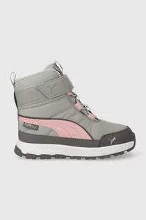 Buty dla dziewczynek - Puma śniegowce dziecięce Evolve Boot Puretex AC+PS kolor szary - grafika 1