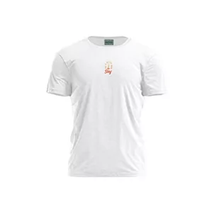 Bona Basics, Męski T-shirt z cyfrowym nadrukiem,% 100 bawełna, biały, na co dzień, męskie topy, rozmiar: M, biały, M - Koszulki męskie - miniaturka - grafika 1