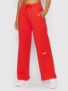 Calvin Klein Jeans Spodnie dresowe J20J218701 Czerwony Relaxed Fit - Spodnie sportowe damskie - miniaturka - grafika 1