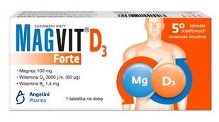Magvit Forte D3 x 50 tabl dojelitowych - Witaminy i minerały - miniaturka - grafika 1