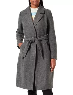 Płaszcze damskie - Bestseller A/S Damski płaszcz VMFORTUNEAYA SS23 Long Coat NOOS, Dark Grey Melange, M, Dark Grey Melange, M - grafika 1