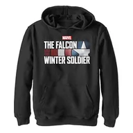 Bluzy dla chłopców - Marvel Falcon & Ws chłopięca bluza z kapturem, czarna, M, czarny, M - miniaturka - grafika 1